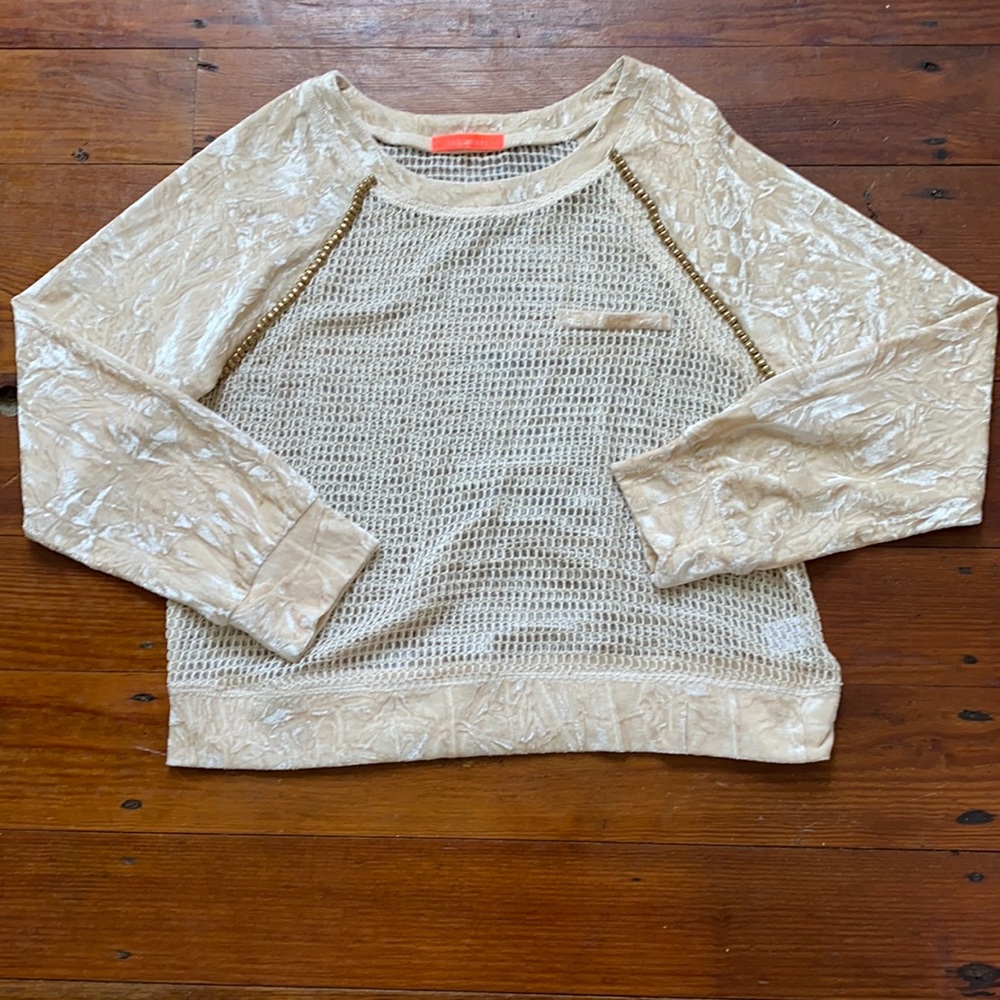 Lulumari Crushed Velvet Mesh Top